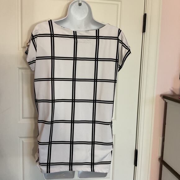 JLT Studio Black & white Cold Shoulder Casual Business Short Sleeve Top Sz M - Picture 3 of 7